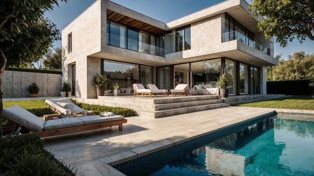 Modern,,Minimalist,Two-story,House,With,A,Flat,Roof,And,Large
