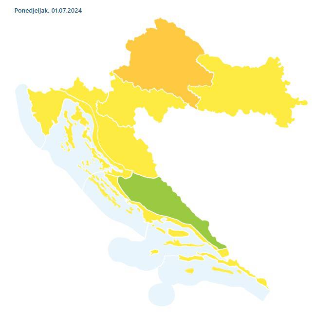 Olujno nevrijeme, grmljavina, kiša i vrućine. Na snazi alarmi