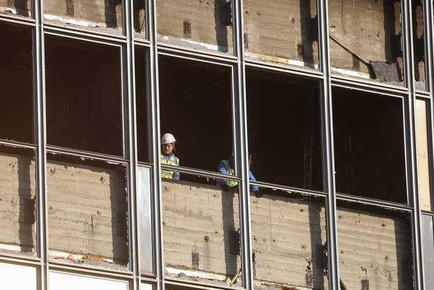 Zagreb: Radnici u Vjesnikovom neboderu