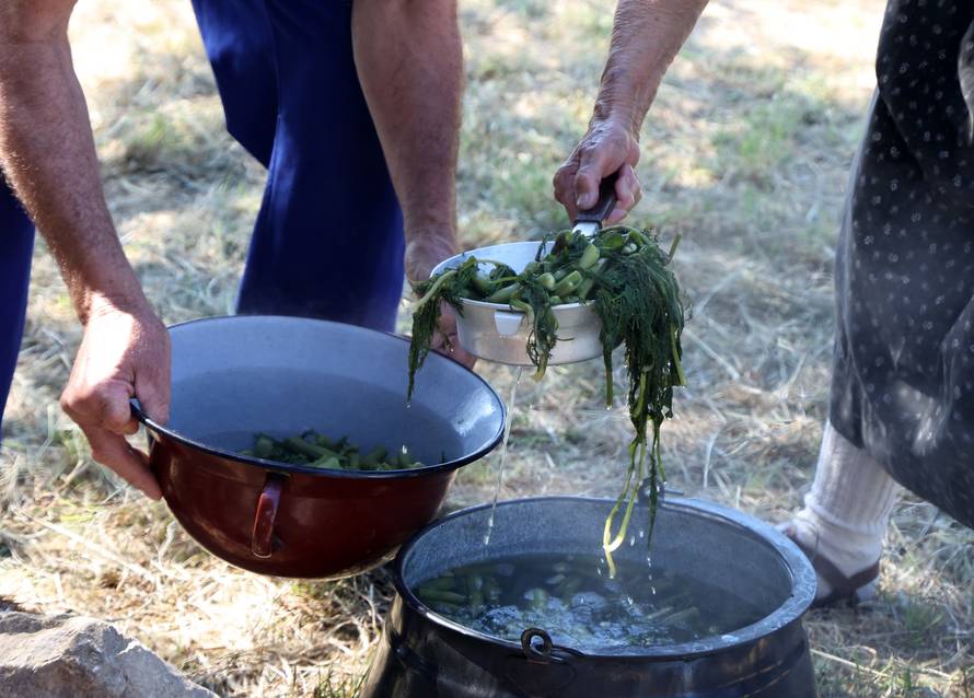 Vodice:Tradicionalni prvosvibanjski piknik u Rakitnici,spremanje divljeg zelja i pulente.