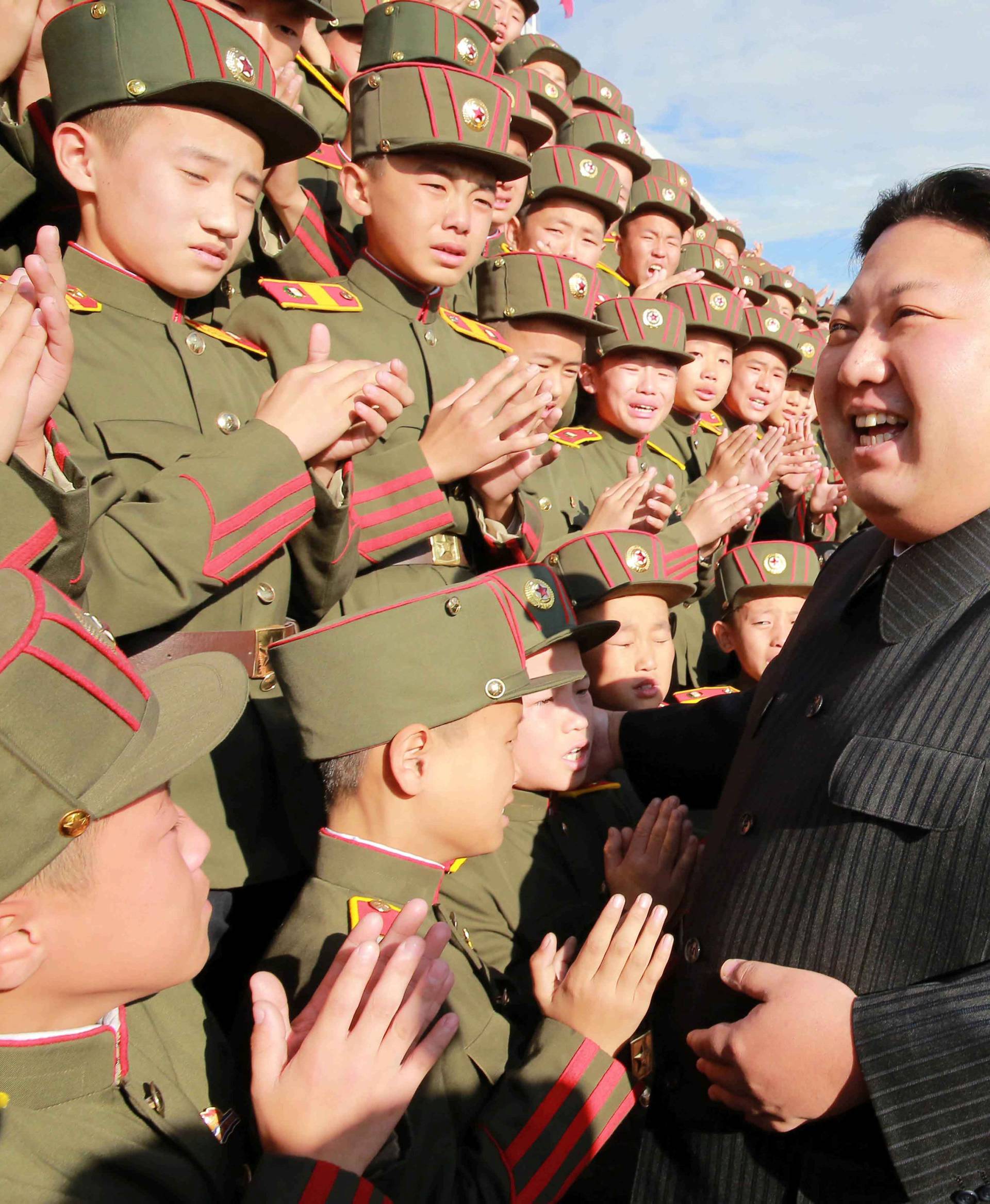 North Korea's leader Kim Jong Un visits the Mangyongdae Revolutionary Academy on its 70th anniversary