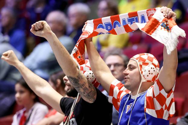 Malmo: Navijači Hrvatske i Mađarske na rukometnoj utakmici EHF prvenstva