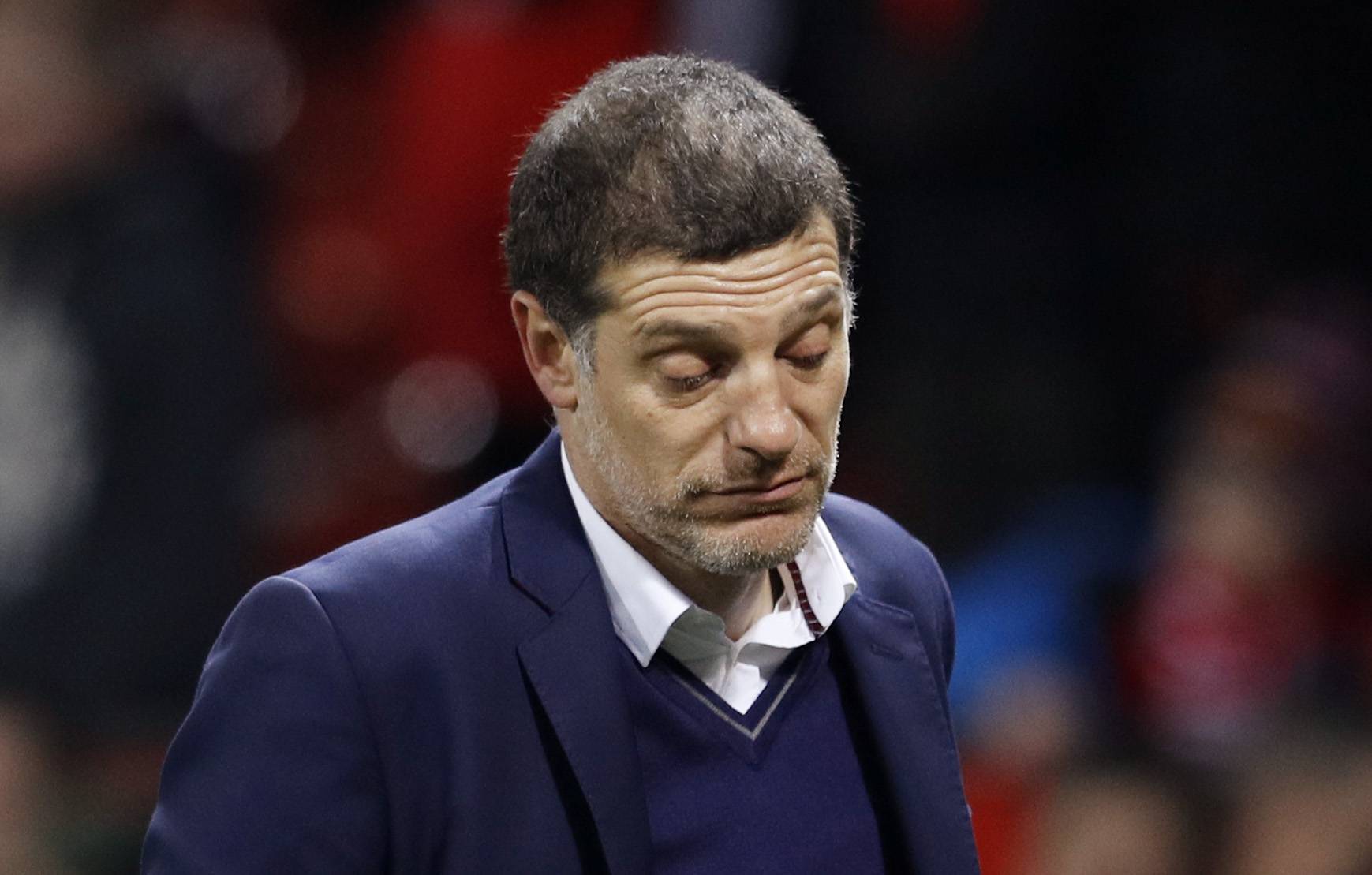 West Ham United manager Slaven Bilic looks dejected at full time