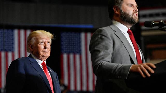 FILE PHOTO: Former U.S. President Trump holds a rally in Ohio