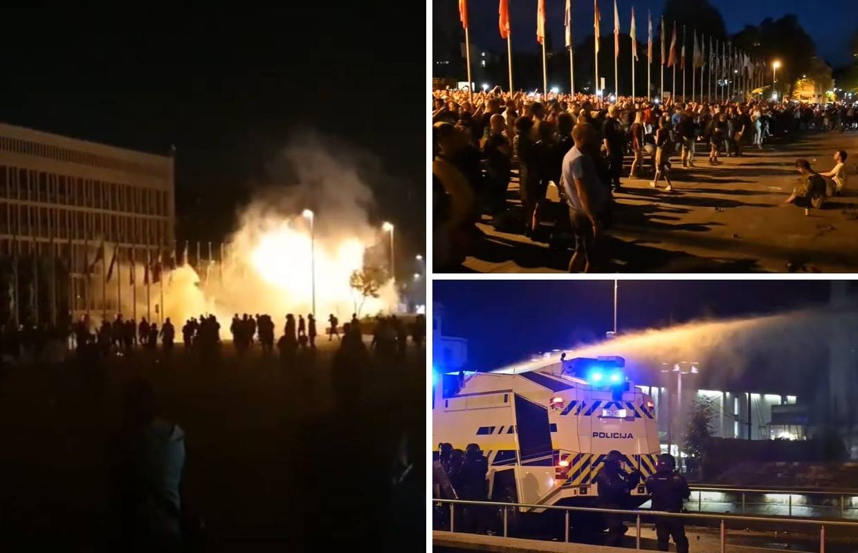 VIDEO Pogledajte snimke kaosa u Ljubljani: Bacali baklje, gađali policajce, oni uzvratili suzavcem