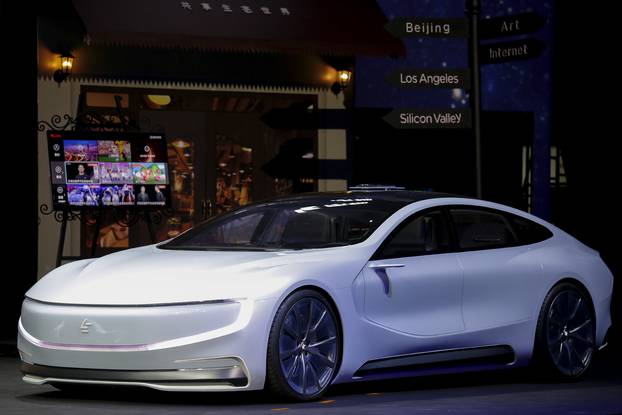 All-electric battery "concept" car called LeSEE is unveiled by Jia, co-founder and head of Le Holdings Co Ltd, also known as LeEco and formerly as LeTV, during a ceremony in Beijing