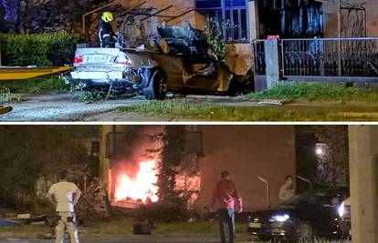 Nova snimka: Divljao BMW-om, udario u kuću, auto mu izgorio