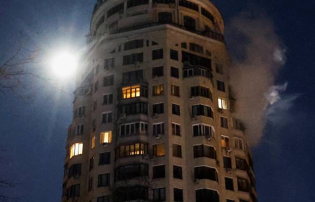 Aftermath of Russian missile and drone attacks, in Kyiv