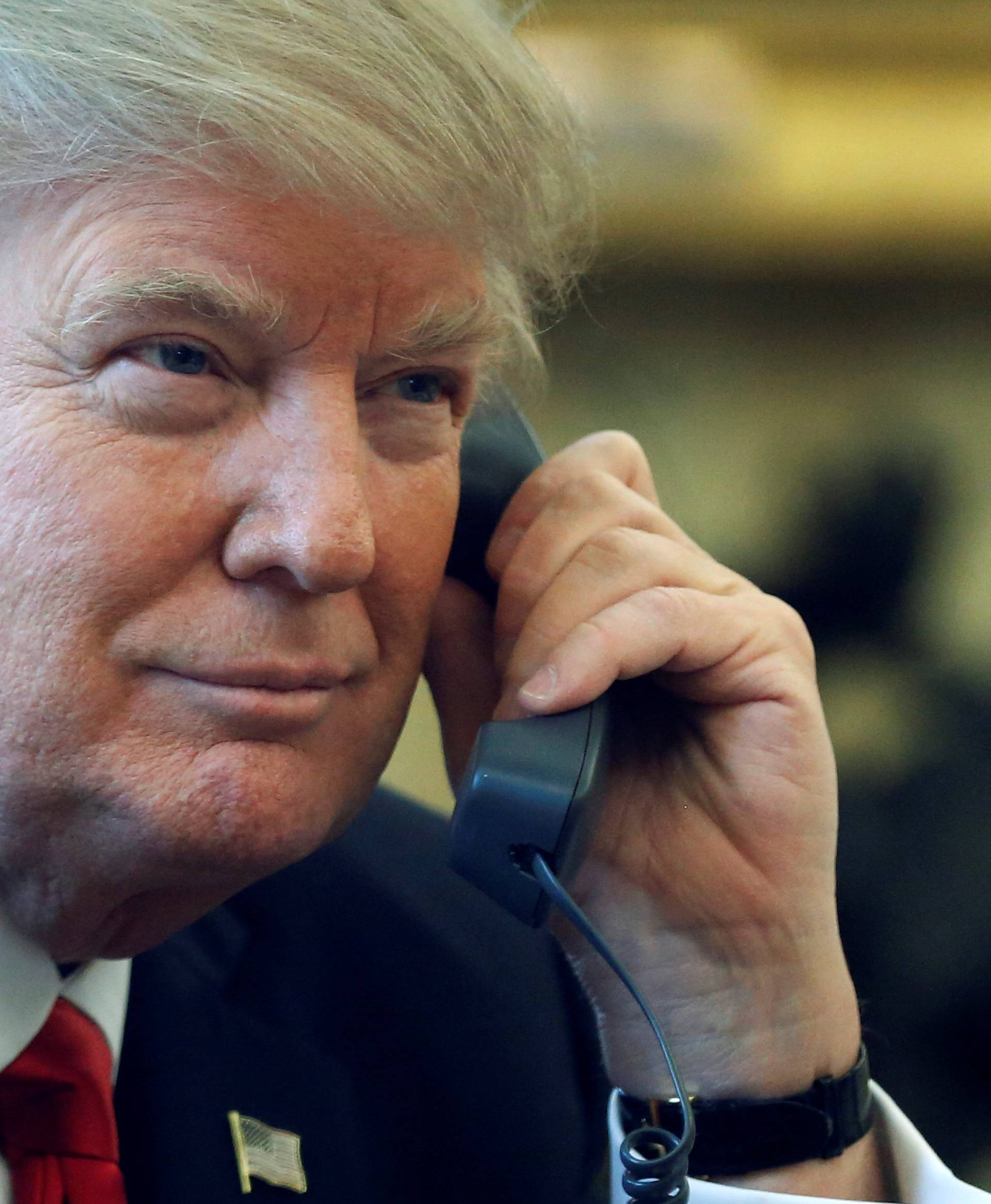 Trump speaks by phone with the Saudi Arabia's King in the Oval Office at the White House