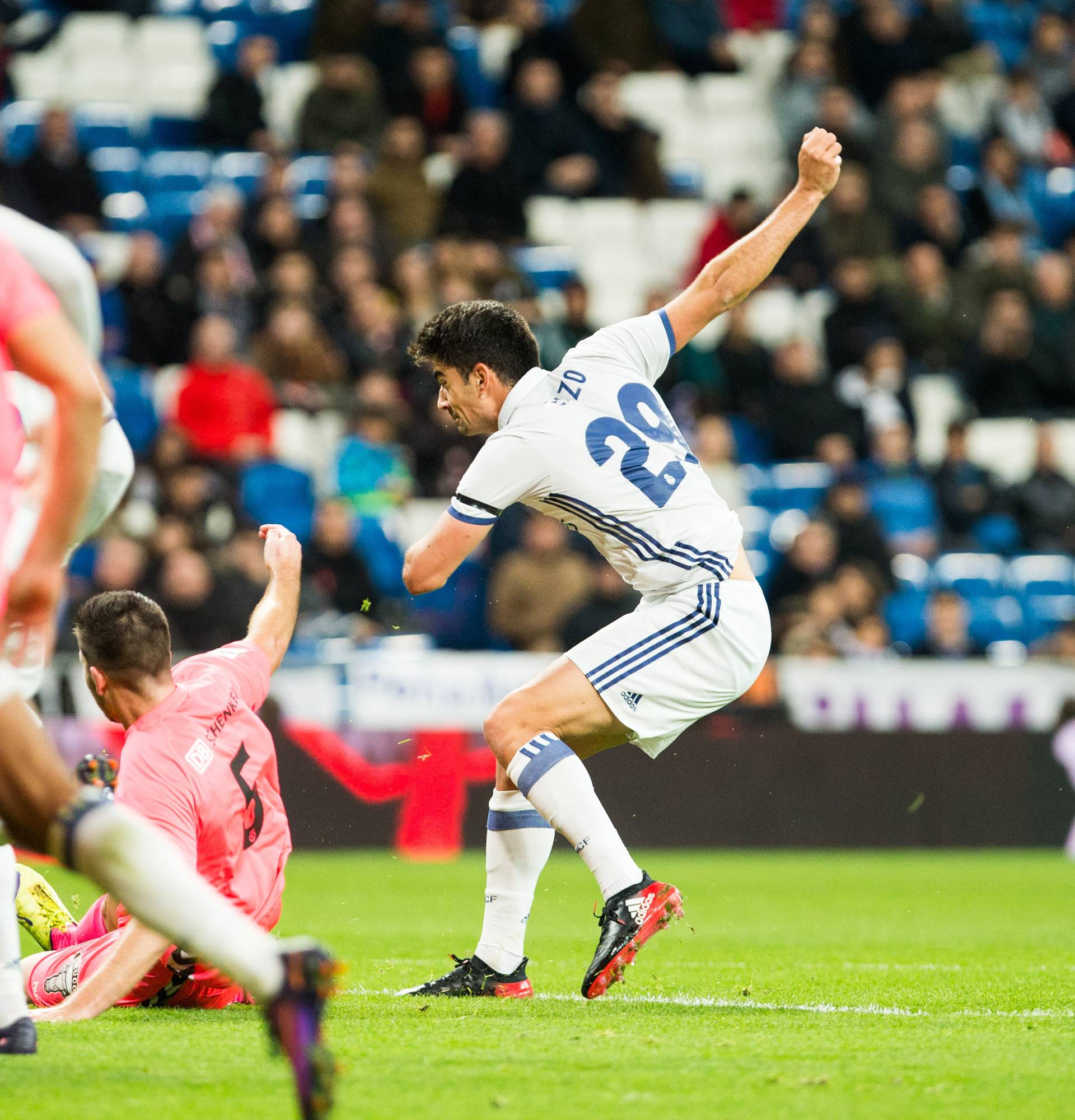 Match  of "Copa del Rey" between Real Madrid and Cultural Leonesa at Santiago Bernabeu Stadium