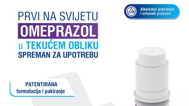 "Alkaloid" AD Skopje - Patentiran prvi omeprazol u tekućem obliku