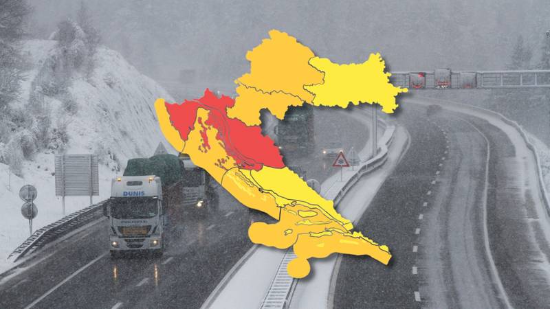 IZVANREDNO PRIOPĆENJE Crveni alarm za dio Hrvatske! Snijega će biti i 50 centimetara