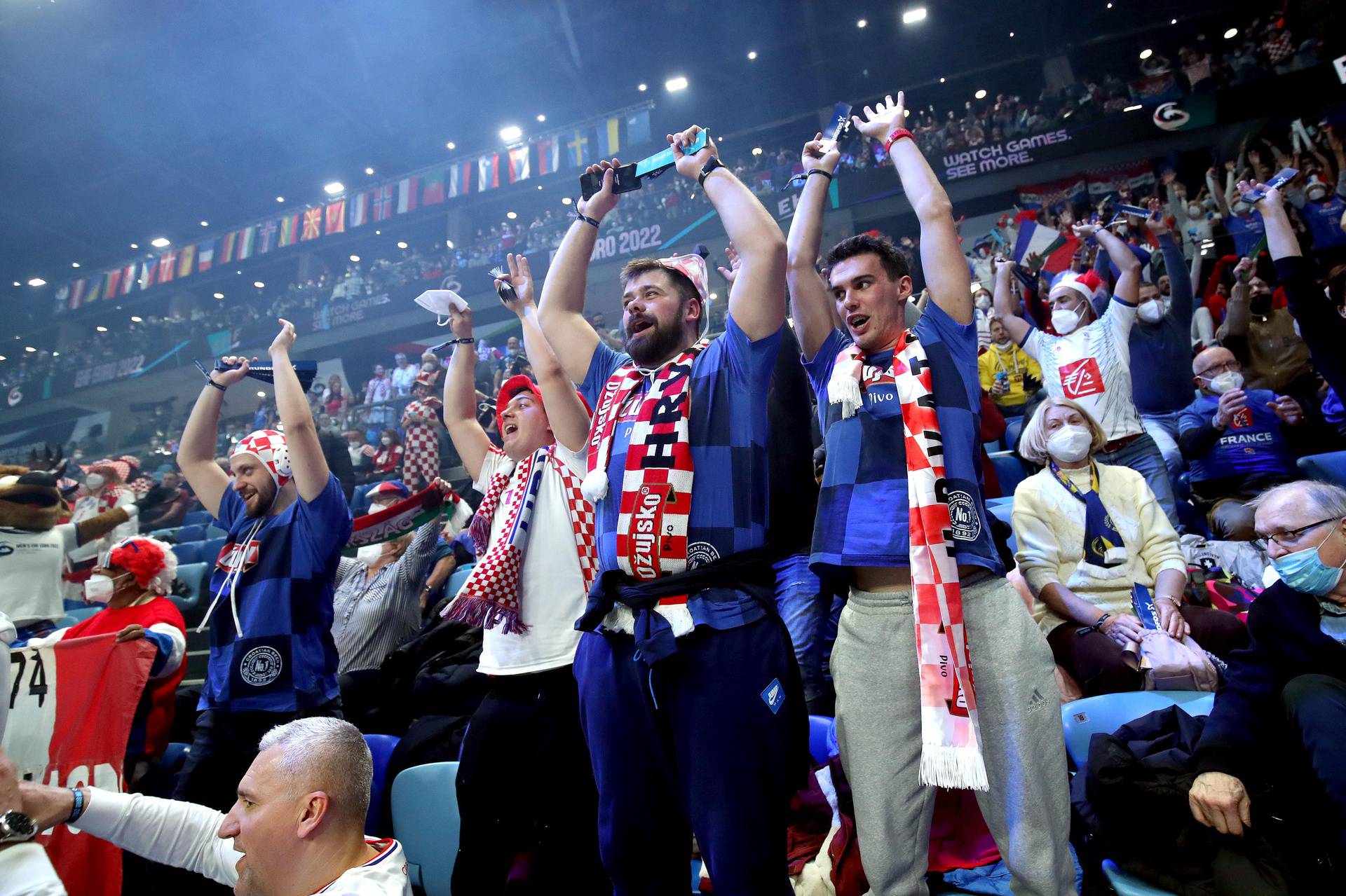Szeged: Atmosfera u dvorani prije početka utakmice između Hrvatske i Francuske