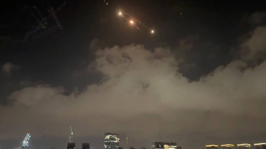 Rockets light up the sky in Tel Aviv