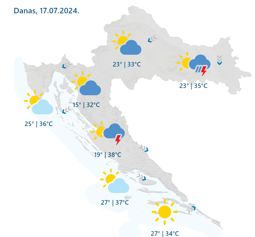 Nastavljaju se paklene vrućine! Evo gdje su najviše temperature