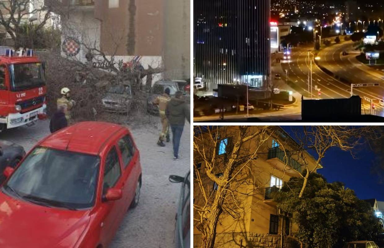 Snažna bura radi kaos u Splitu: Morali zatvoriti nekoliko cesta, oštećeno je i više automobila...