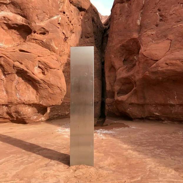 FILE PHOTO: Metal monolith is discovered in Red Rock Country in Utah