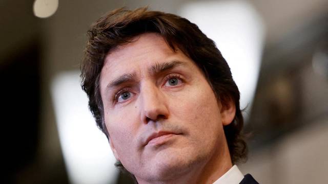 FILE PHOTO: Canada's Prime Minister Justin Trudeau takes part in a press conference on Parliament Hill in Ottawa