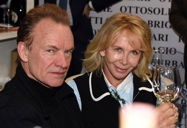Sting and wife at ProWein trade fair