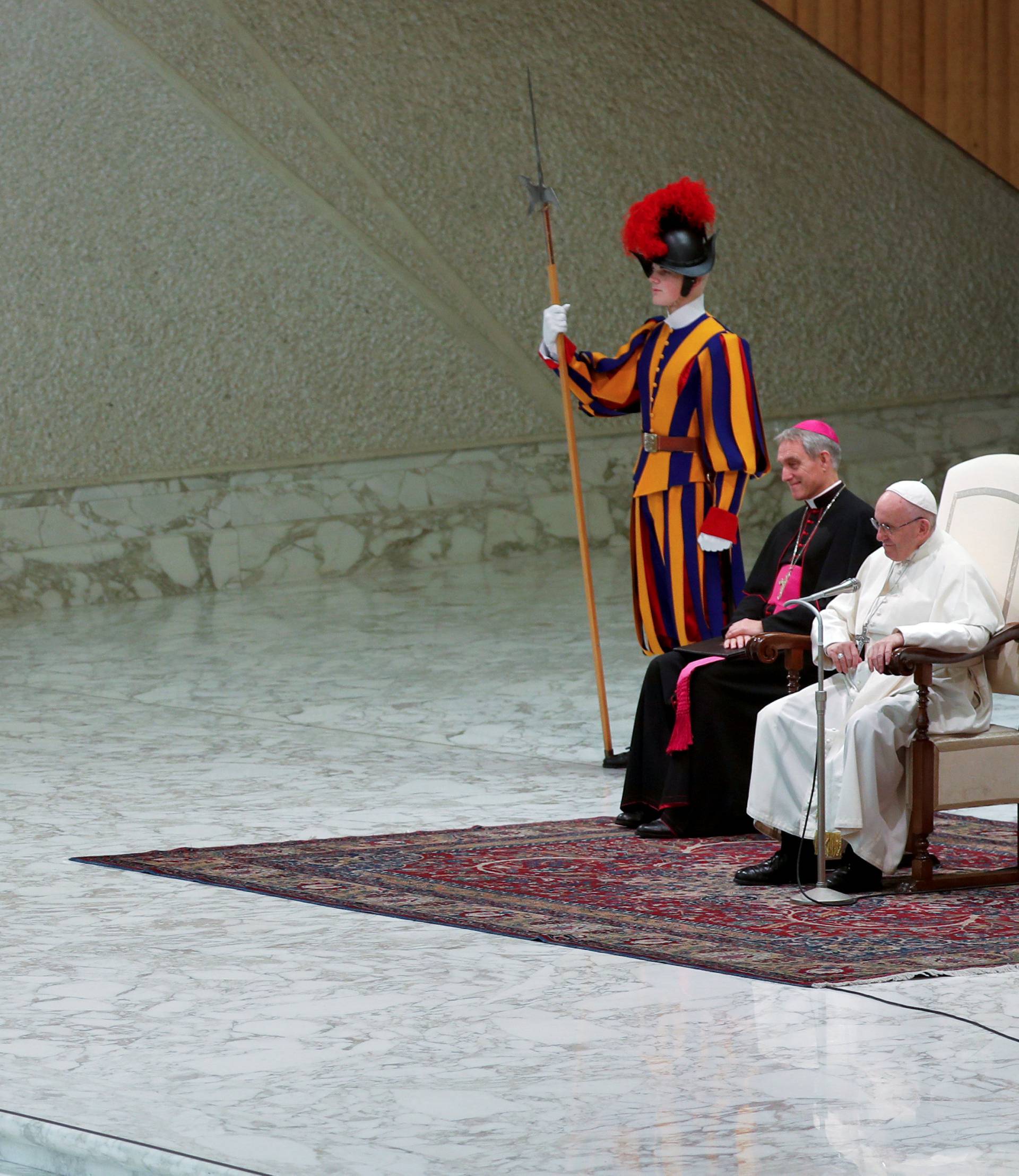 Pope Francis leads the weekly general audience at Paul VI hall at the Vatican