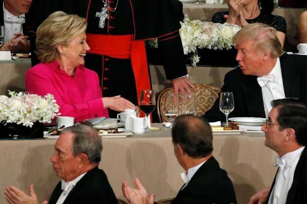 Clinton and Trump shake hands