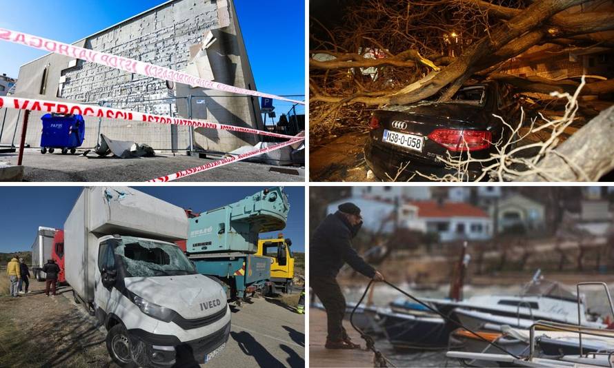 Vjetar poharao Hrvatsku: Lete fasade, stabla, kaos u prometu