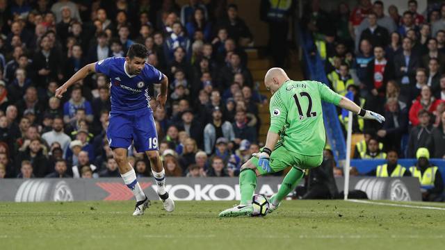 Chelsea's Diego Costa scores their first goal