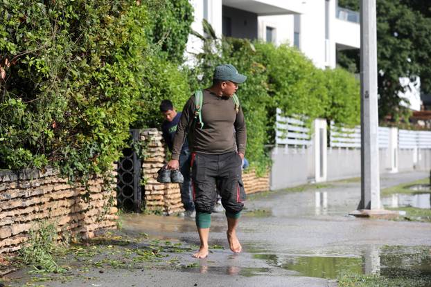 Potopljene ulice Medulina nakon jakog nevremena