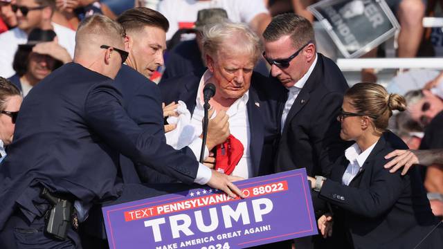 Republican presidential candidate Donald Trump holds a campaign rally in Butler