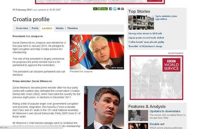 Sramota: BBC  Josipovića 'nalijepio' na srpsku zastavu 
