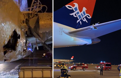 VIDEO Avion s velikom rupom u trupu i oštećenim krilom kružio je sat vremena iznad Beograda