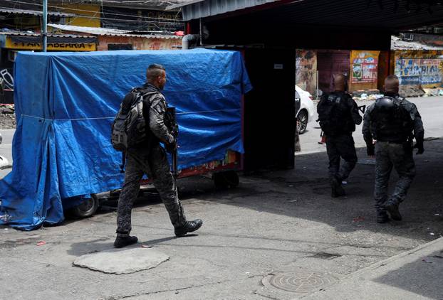 Police operation against drug trafficking at the favela do Penha in Rio de Janeiro