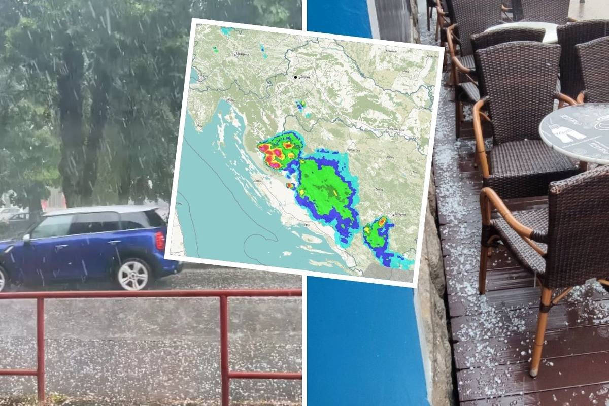 VIDEO Stiže hladna fronta, tuča i grmljavina pogodili su Gospić: 'Ljudi su jurili da sklone vozila'