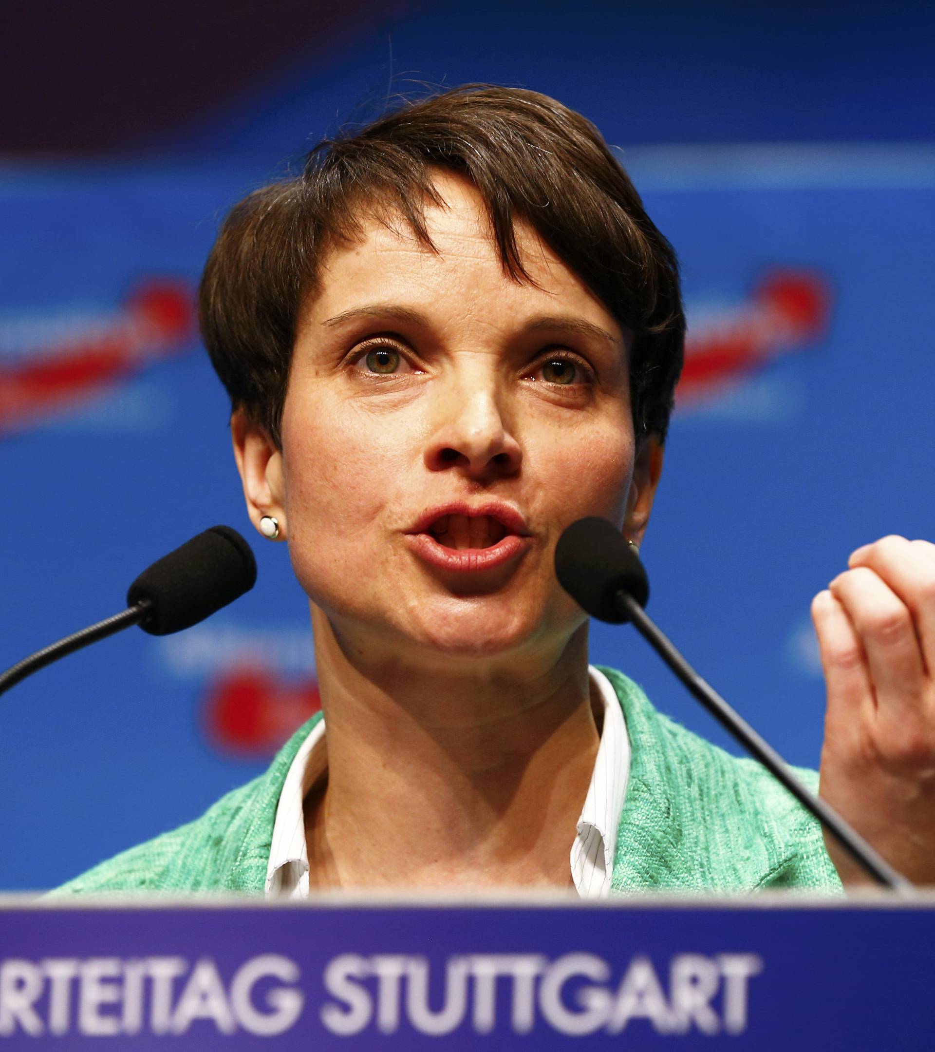 Petry, chairwoman of the anti-immigration party Alternative for Germany (AfD), speaks during the AfD congress in Stuttgart
