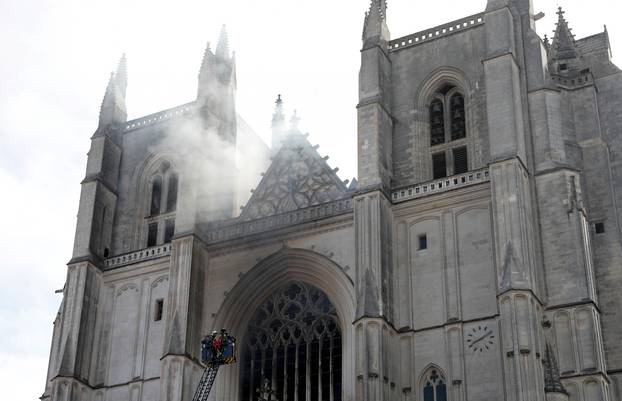 Fire at the Cathedral of Saint Pierre and Saint Paul in Nantes