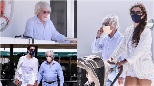 Bernie Ecclestone (90) prošetao Trogirom s jednogodišnjim sinom i ženom Fabianom (44)