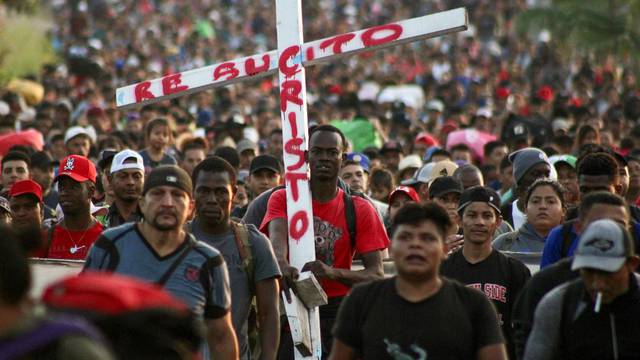 Migrants take part in a caravan to reach the U.S. border through Mexico, in Tapachula