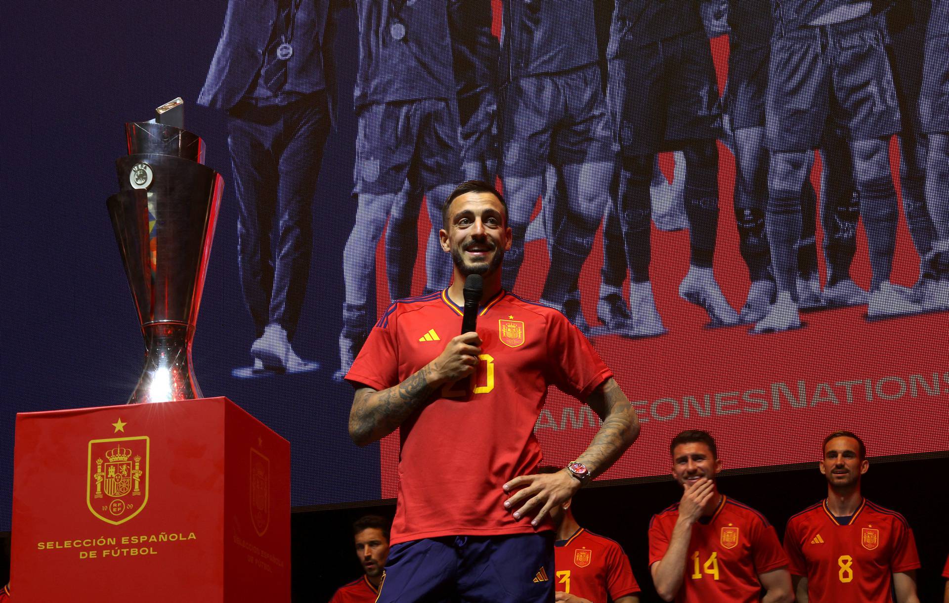 UEFA Nations League - Spain celebrate winning the UEFA Nations League