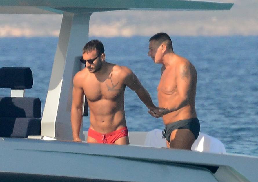 *EXCLUSIVE* The Italian fashion designer Stefano Gabbana enjoys his holidays out in Formentera with his boyfriend, the fitness instructor Luca Santonastaso.