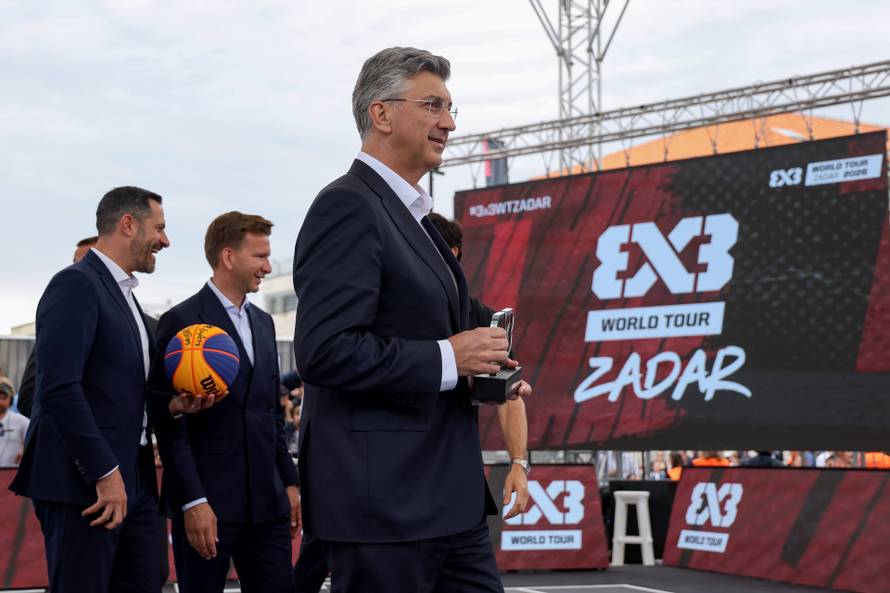 Zadar: Predsjednik Vlade RH Andrej Plenković prisustvovao je natjecanju 3x3 FIBA World Tour