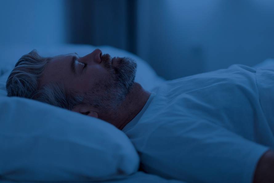 Closeup,Of,Handsome,Grey-haired,Middle,Aged,Man,Wearing,White,T-shirt