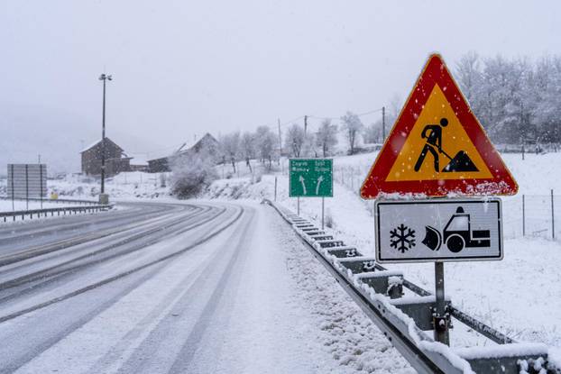 Gust snijeg na autocesti A1 
