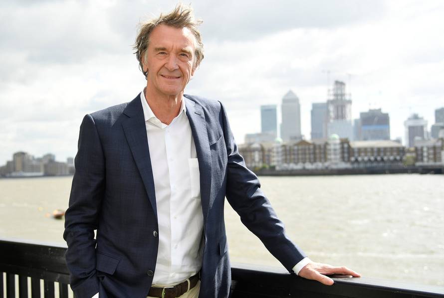 Ratcliffe, CEO of British petrochemicals company INEOS, poses for a portrait with the Canary Wharf financial district seen behind, ahead of a news conference announcing the launch of a British America's Cup sailing team in London, Britain