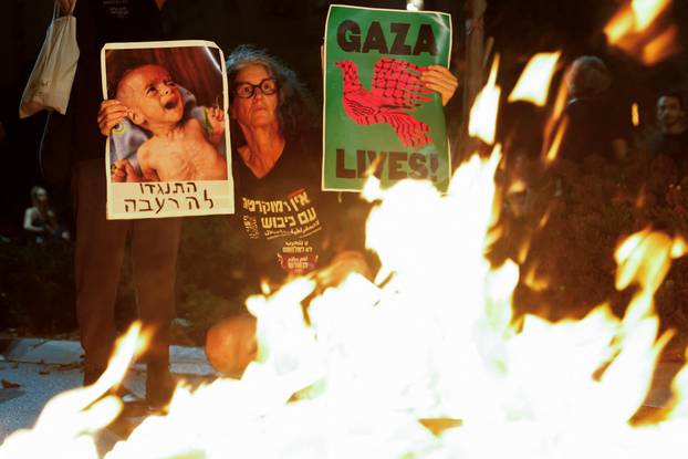 Protest demanding release of hostages held in Gaza, in Tel Aviv