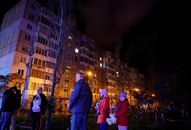 Aftermath of a Russian missile and drone attack, in Kyiv