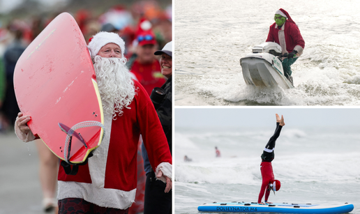 FOTO Surfali odjeveni u Djeda Mraza, Grinch na jet-skiju je hit!