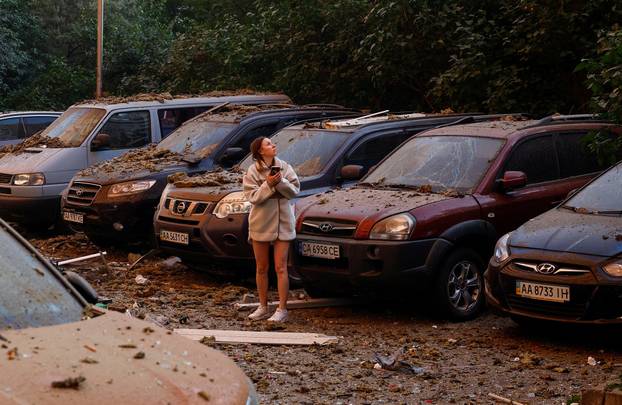 Aftermath of Russian drone and missile attacks in Kyiv