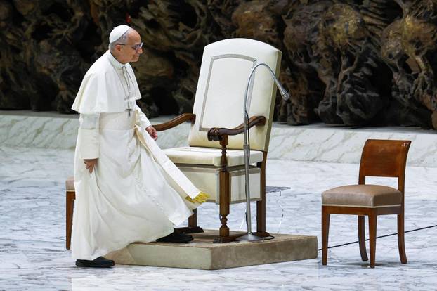 Pope Leo XIV holds an audience for the Jubilee of the Roma, Sinti and Travelling Peoples in Paul VI Hall at the Vatican