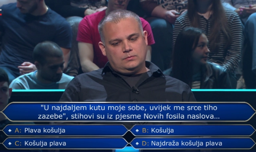Zadranin u Milijuna&scaron;u pao na 10. pitanju o hit pjesmi Novih fosila: Znate li vi odgovor?