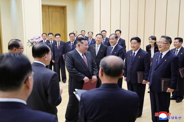 North Korean leader Kim Jong Un attends the first session of the Supreme People's Assembly in Pyongyang